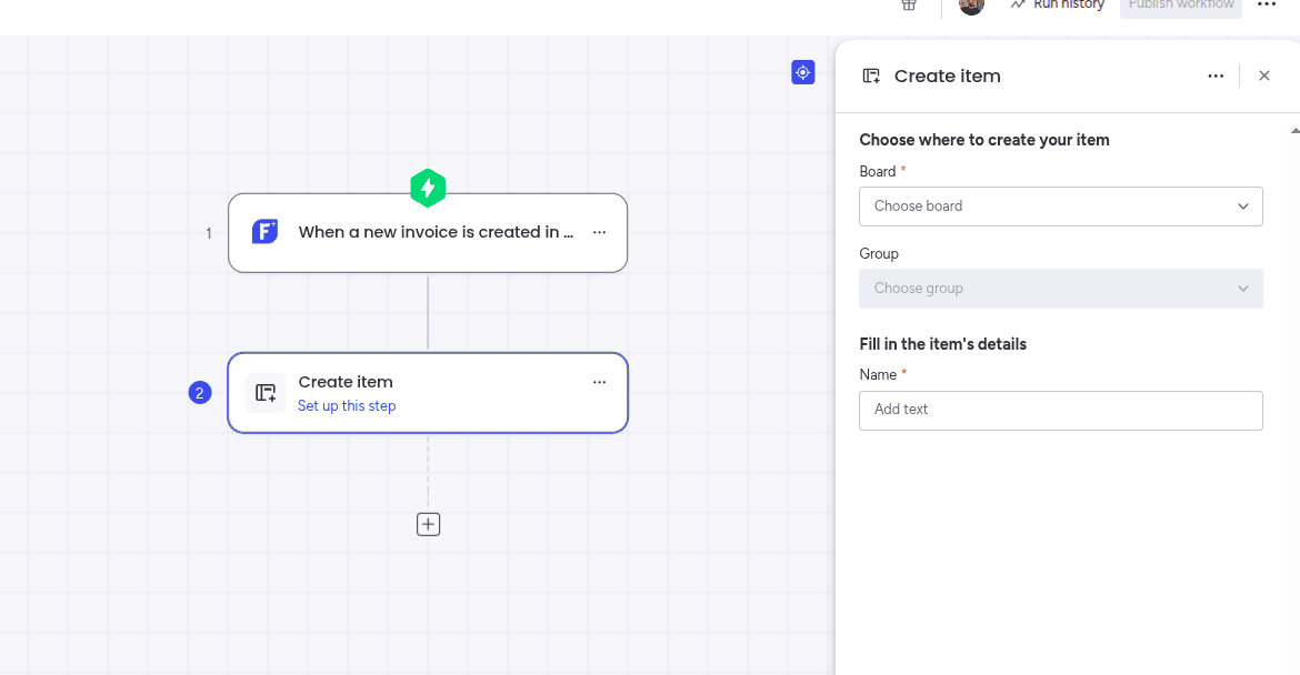 Adding the FreshBooks action to your workflow