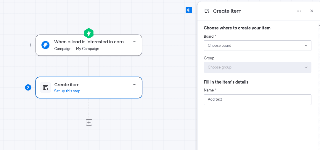 Adding the Instantly.ai action to your monday.com workflow