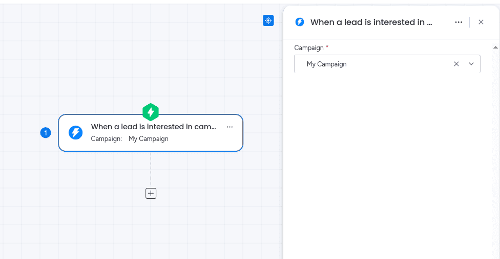 The Instantly.ai booked-meeting trigger added to a monday.com workflow